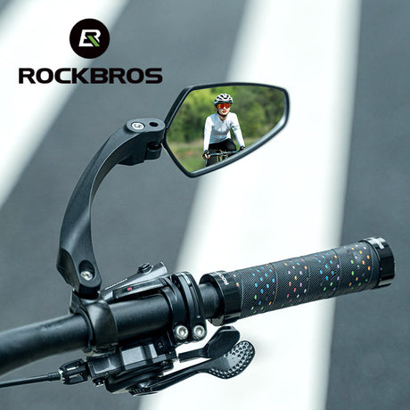 ROCKBROS 360° Adjustable HD Convex Bike Handlebar Rear View Mirror