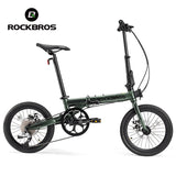 ROCKBROS ACS 16-inch Folding Bike: 9-Speed, Disc Brakes, Lightweight Urban Commuter