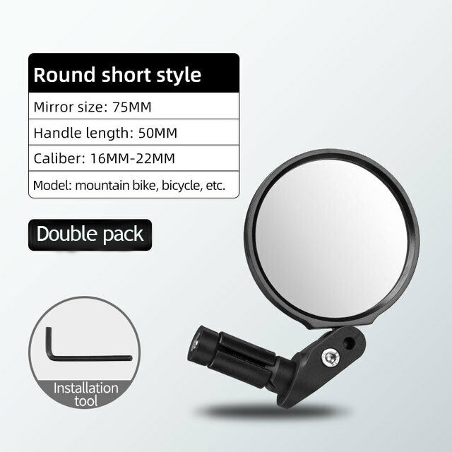 ROCKBROS Bicycle Bar End Mirror: Adjustable HD Cycling Rearview Safety Mirror