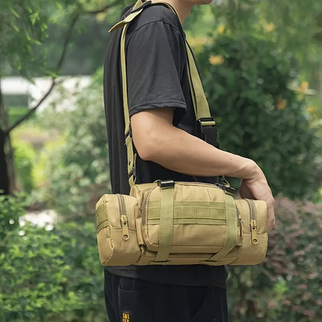 Durable 600D Nylon Crossbody Bag: Adjustable Strap for Outdoor Hiking & Camping