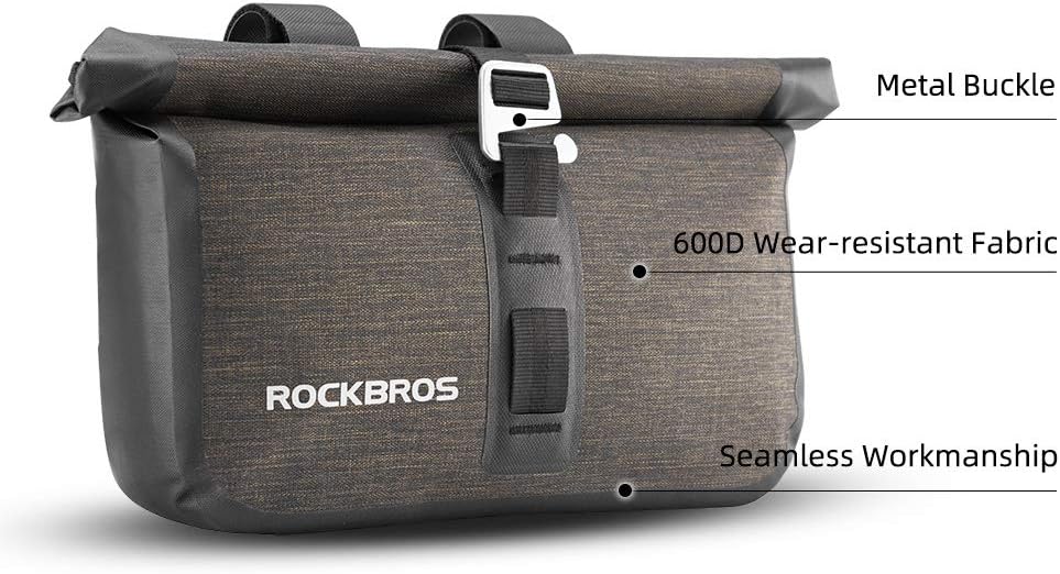 RockBros 100% Waterproof Cycling Handlebar Bag - Large Capacity Bike Front Pouch