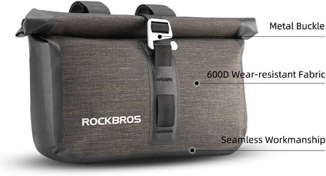 RockBros 100% Waterproof Cycling Handlebar Bag - Large Capacity Bike Front Pouch