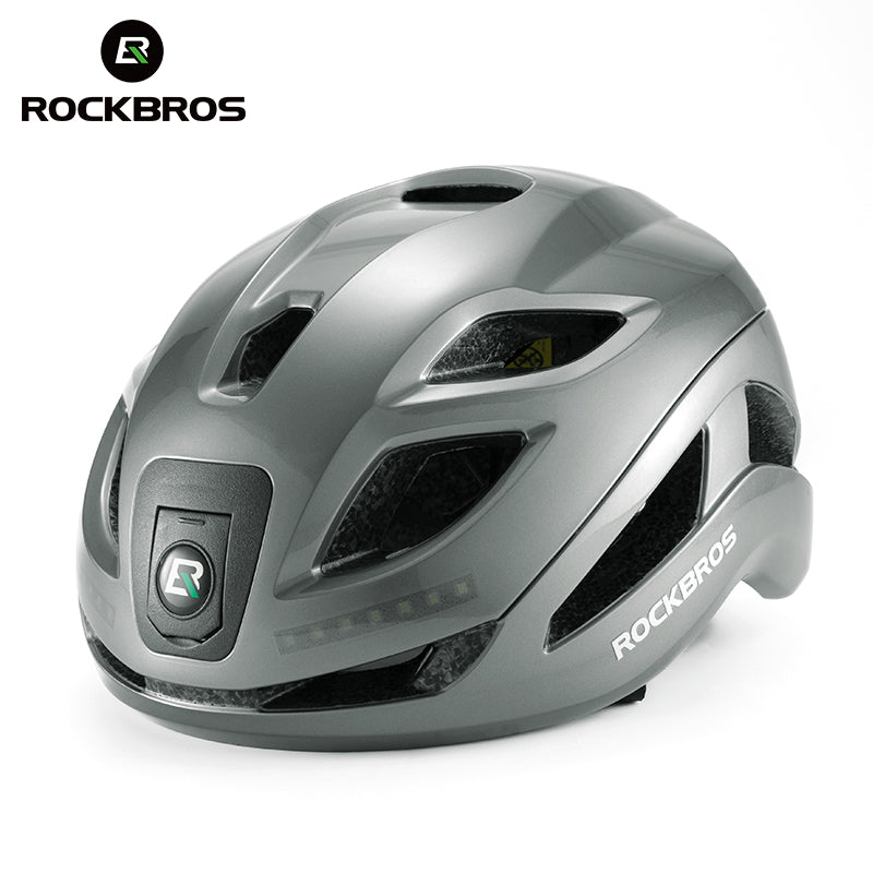 ROCKBROS USB-C Rechargeable Cycling Safety Helmet with Integrated Warning Lights