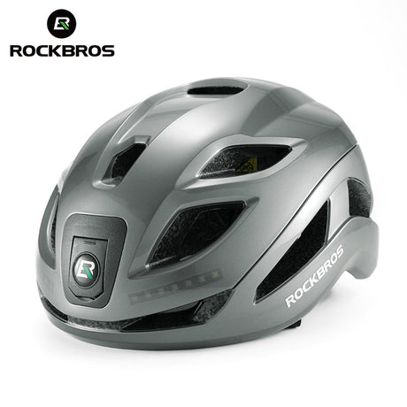 ROCKBROS USB-C Rechargeable Cycling Safety Helmet with Integrated Warning Lights