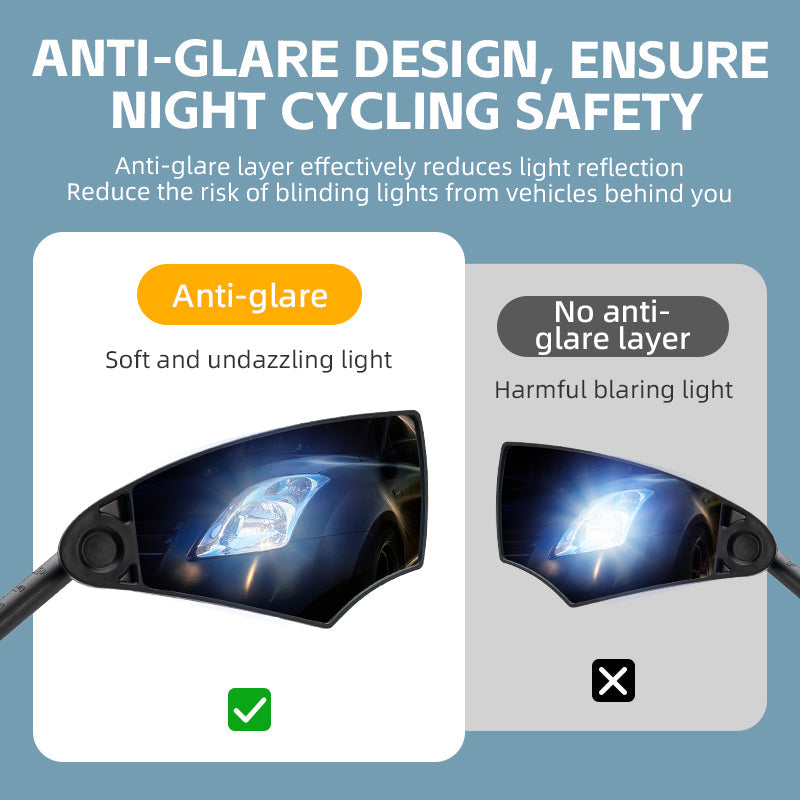 ROCKBROS HD Anti-Glare Bike Mirror for Handlebars, 360° Rotating Safety