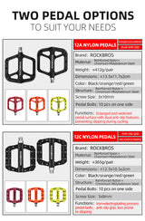ROCKBROS Extra Large Nylon Bike Pedals: Anti-Skid Grip, Sealed DU Bearings