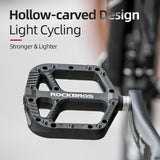 ROCKBROS Extra Large Nylon Bike Pedals: Anti-Skid Grip, Sealed DU Bearings