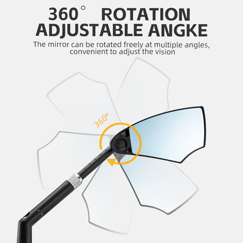 ROCKBROS HD Anti-Glare Bike Mirror for Handlebars, 360° Rotating Safety