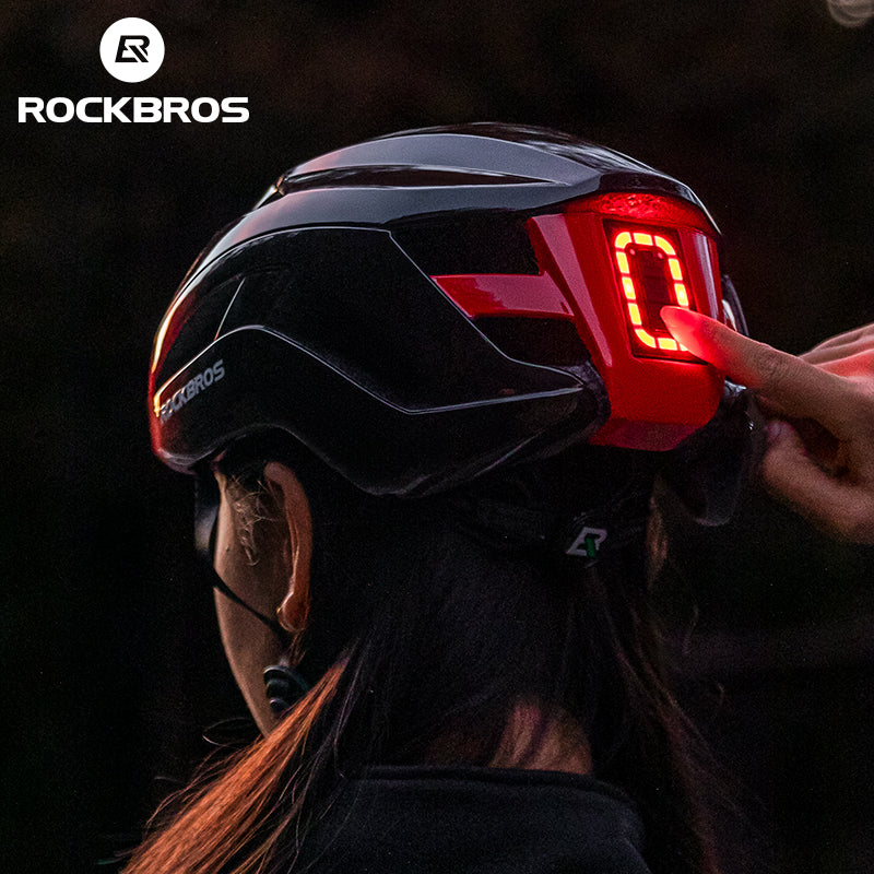 ROCKBROS USB-C Rechargeable Cycling Safety Helmet with Integrated Warning Lights