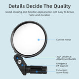 ROCKBROS Bicycle Bar End Mirror: Adjustable HD Cycling Rearview Safety Mirror