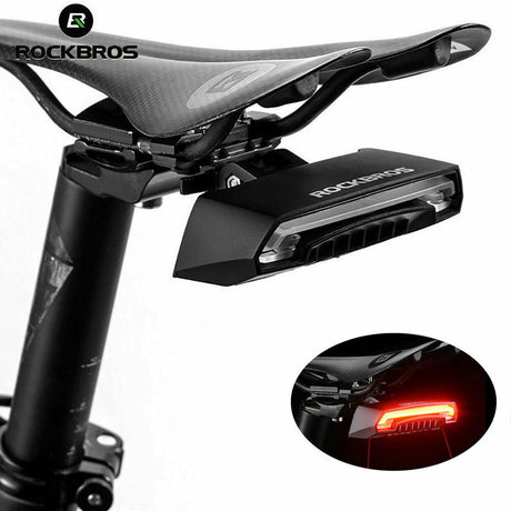 ROCKBROS Bicycle LED Rear Light: Saddle Mount, Remote Control, USB Rechargeable
