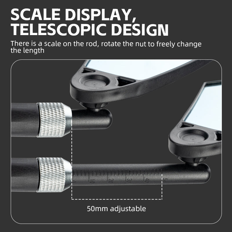 ROCKBROS HD Anti-Glare Bike Mirror for Handlebars, 360° Rotating Safety