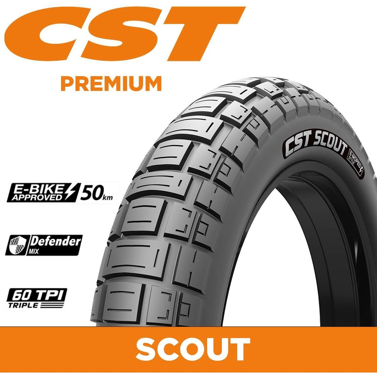 CST Scout 20x4.0 eMoped Tyre: Durable, High-Traction, E-Bike Approved for Smooth Journeys