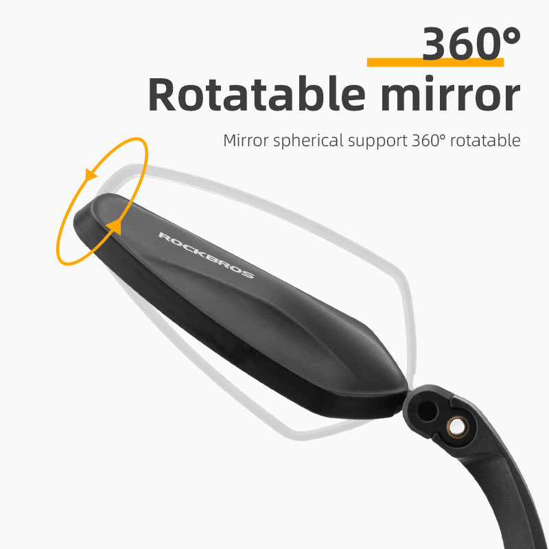 ROCKBROS 360° Adjustable HD Convex Bike Handlebar Rear View Mirror