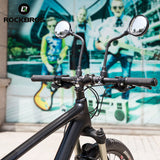 ROCKBROS Flexible Bicycle Handlebar Rearview Mirror - Adjustable 360° Wide Angle Safety Convex Mirror