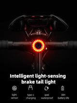 ROCKBROS Q3 Smart Bike Brake Tail Light, USB Rechargeable LED Rear Lamp