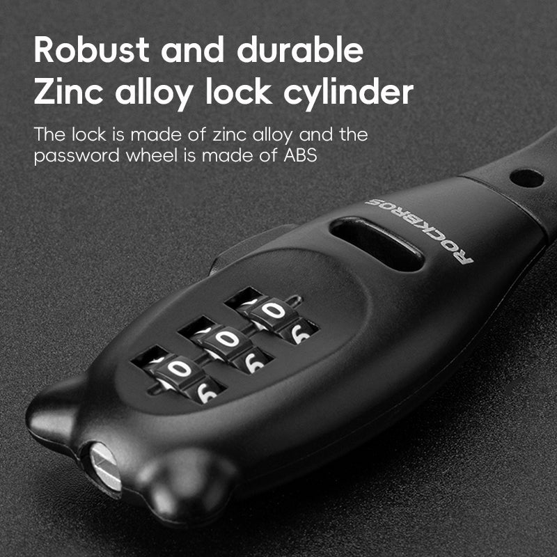 ROCKBROS Compact 3-Digit Password Helmet Lock for Bikes, Scooters, Motorcycles