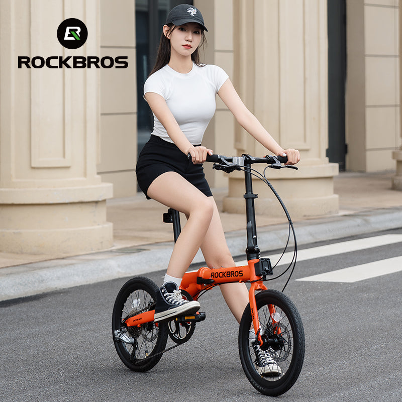 ROCKBROS ACS 16-inch Folding Bike: 9-Speed, Disc Brakes, Lightweight Urban Commuter