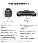 ROCKBROS Bicycle LED Rear Light: Saddle Mount, Remote Control, USB Rechargeable