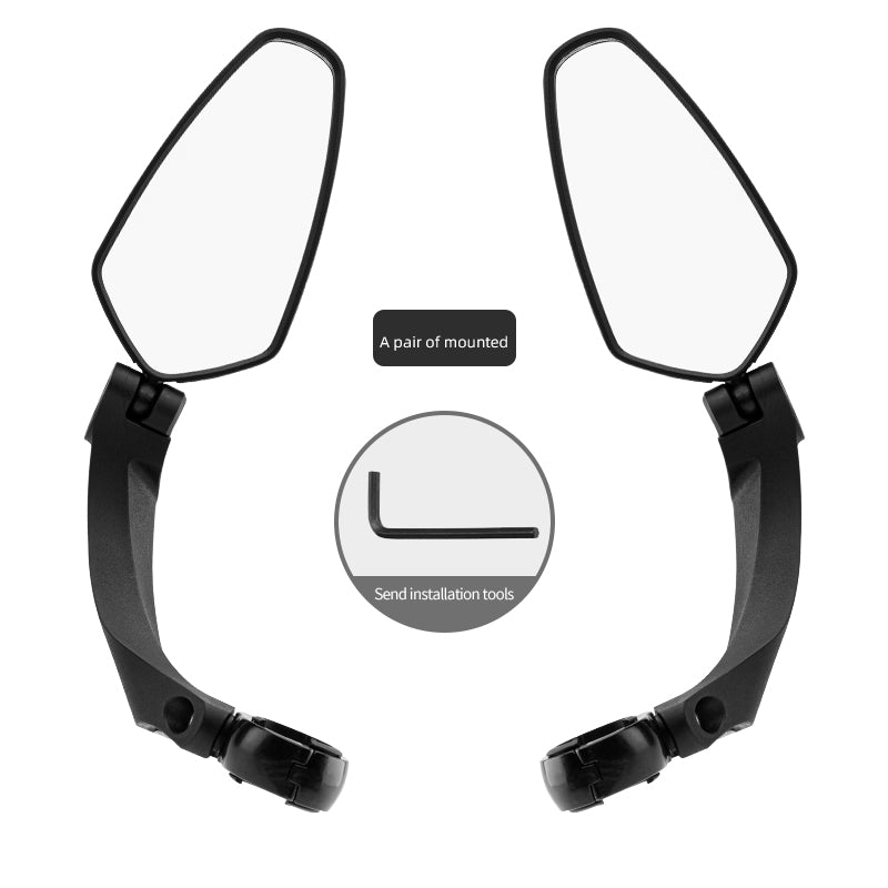 ROCKBROS 360° Adjustable HD Convex Bike Handlebar Rear View Mirror