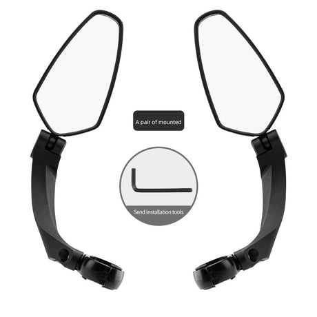 ROCKBROS 360° Adjustable HD Convex Bike Handlebar Rear View Mirror