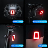 ROCKBROS Compact Red USB Rechargeable Helmet Light for Cycling Safety