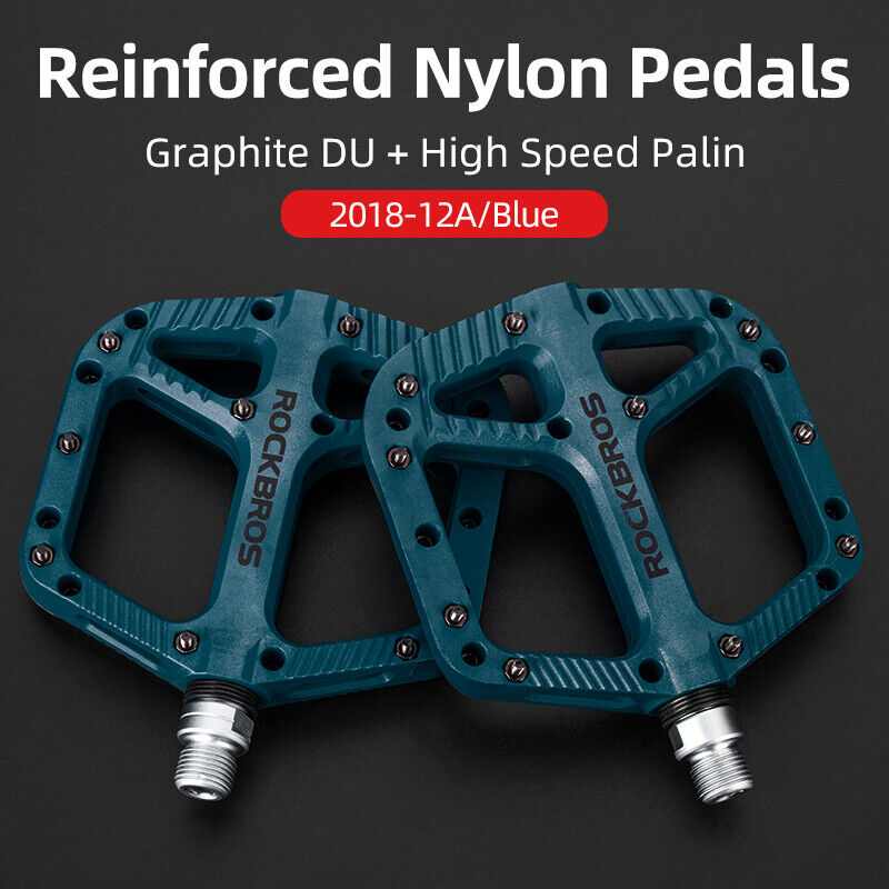 ROCKBROS Extra Large Nylon Bike Pedals: Anti-Skid Grip, Sealed DU Bearings