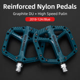 ROCKBROS Extra Large Nylon Bike Pedals: Anti-Skid Grip, Sealed DU Bearings