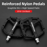 ROCKBROS Extra Large Nylon Bike Pedals: Anti-Skid Grip, Sealed DU Bearings