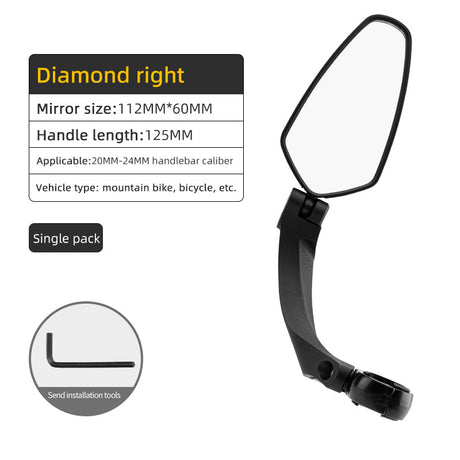 ROCKBROS 360° Adjustable HD Convex Bike Handlebar Rear View Mirror