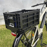 Azur Small Black Fold-Down Bicycle Cargo Basket - 25L Capacity, Easy Install