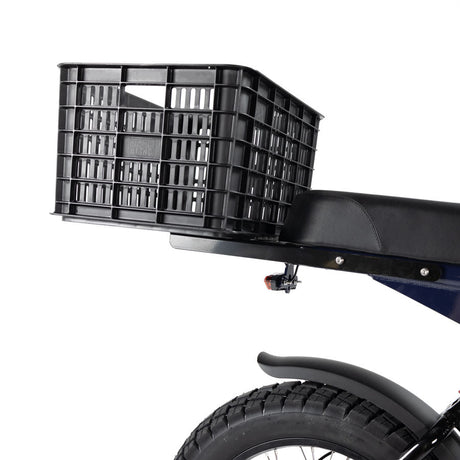 Durable Recycled E-Bike Rear Rack Crate Basket for Secure Cargo Storage