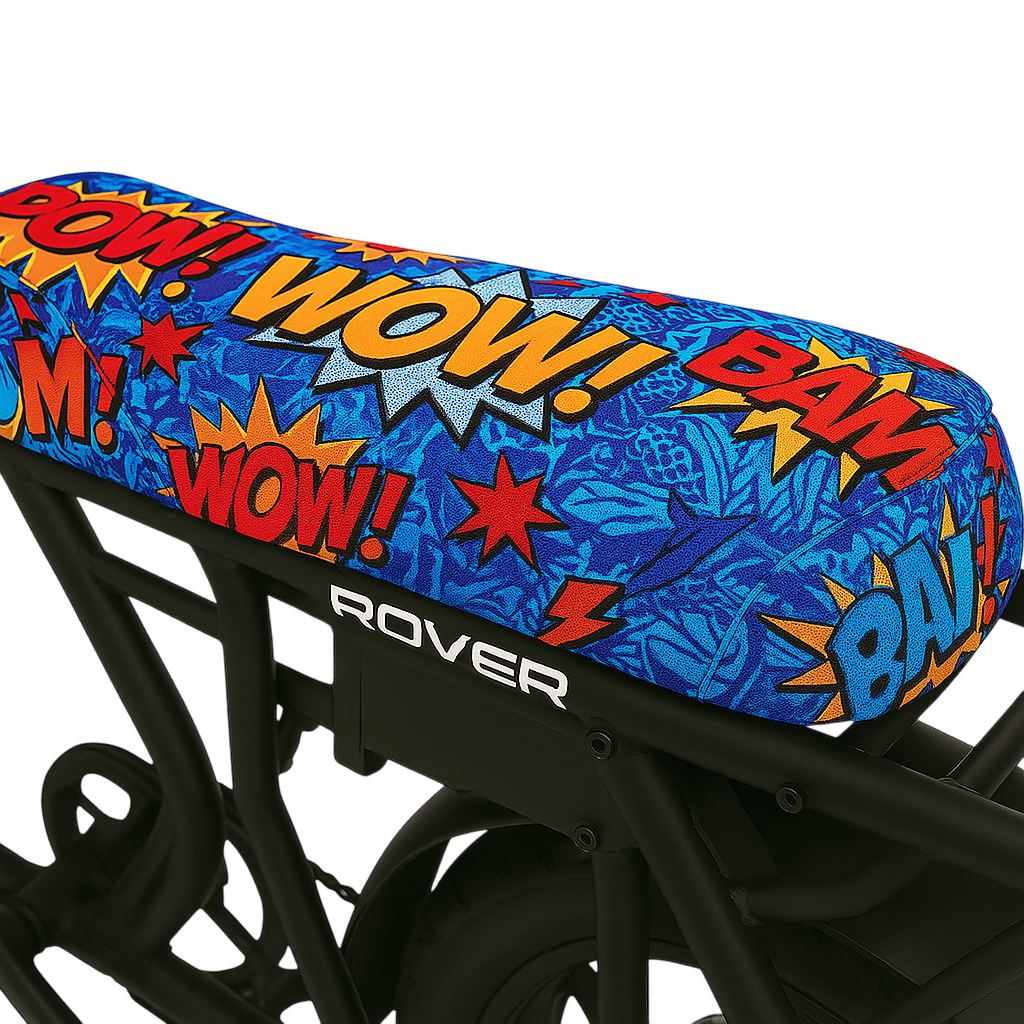 Vibrant Comic Blast E-Bike Seat Cover for Popular Models