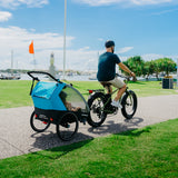 Ampd Bros Deluxe Kids Bike Trailer Pram | Suspension, Single/Double, Jogger Wheel