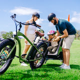 Ampd Bros Deluxe Kids Bike Trailer Pram | Suspension, Single/Double, Jogger Wheel