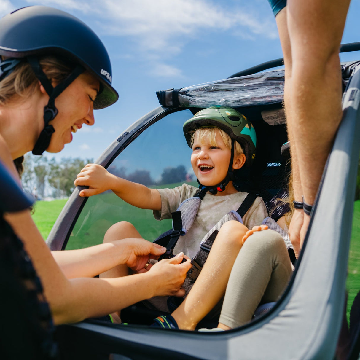 Ampd Bros Deluxe Kids Bike Trailer Pram | Suspension, Single/Double, Jogger Wheel