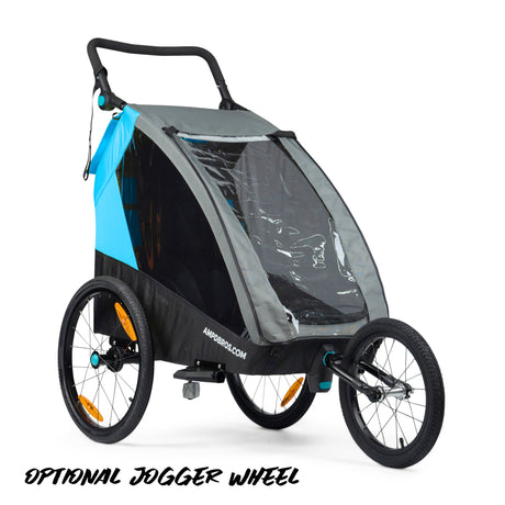 Ampd Bros Deluxe Kids Bike Trailer Pram | Suspension, Single/Double, Jogger Wheel