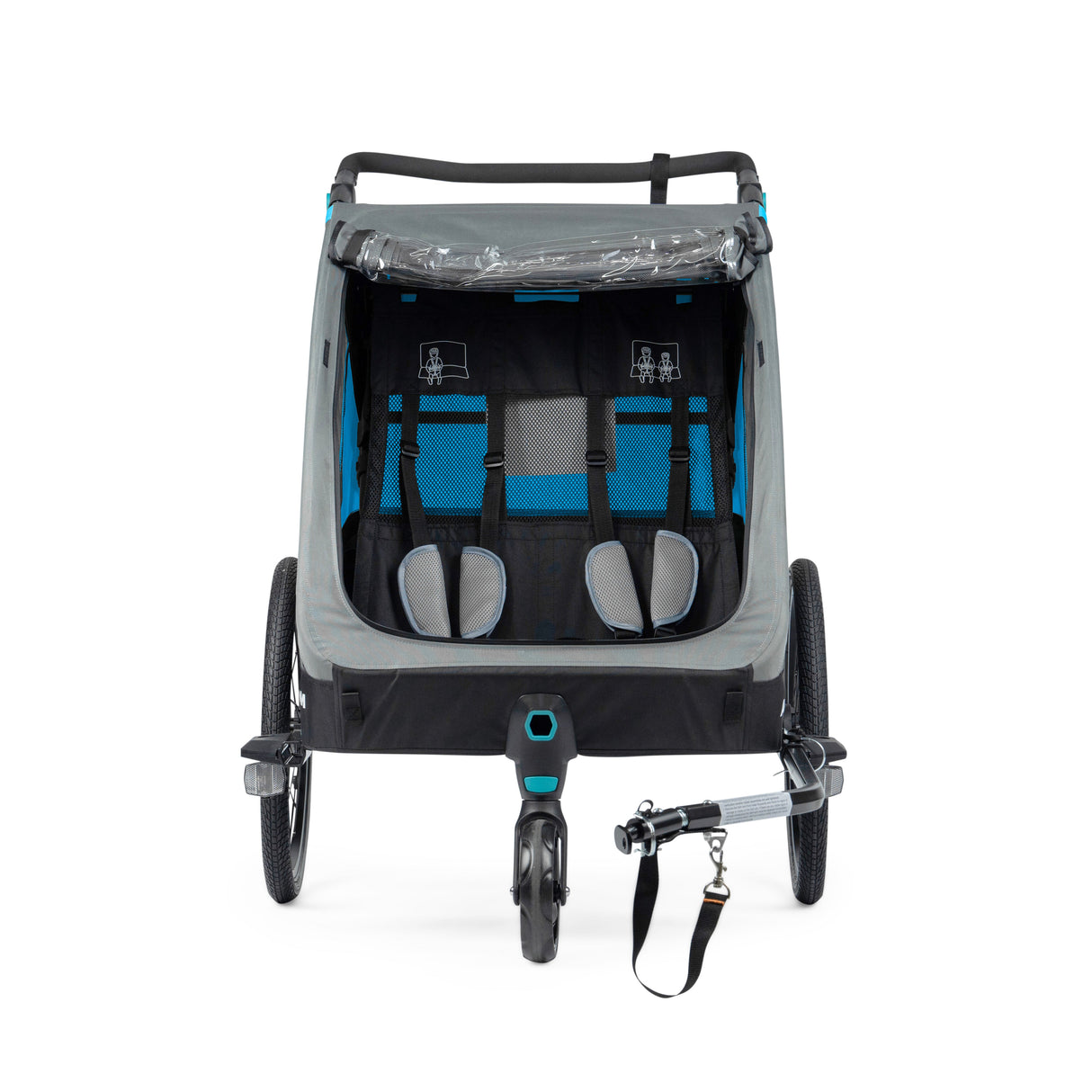 Ampd Bros Deluxe Kids Bike Trailer Pram | Suspension, Single/Double, Jogger Wheel