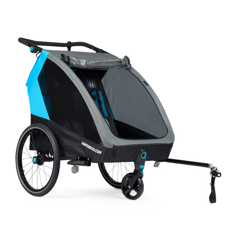 Ampd Bros Deluxe Kids Bike Trailer Pram | Suspension, Single/Double, Jogger Wheel