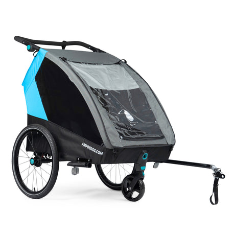 Ampd Bros Deluxe Kids Bike Trailer Pram | Suspension, Single/Double, Jogger Wheel