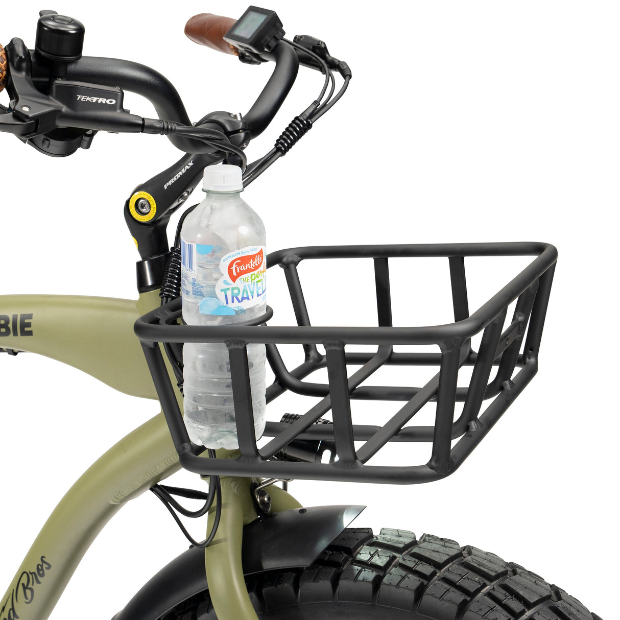 Robust Alloy Front Cargo Basket for Stubbie Chubbie Electric Bikes with Cupholder