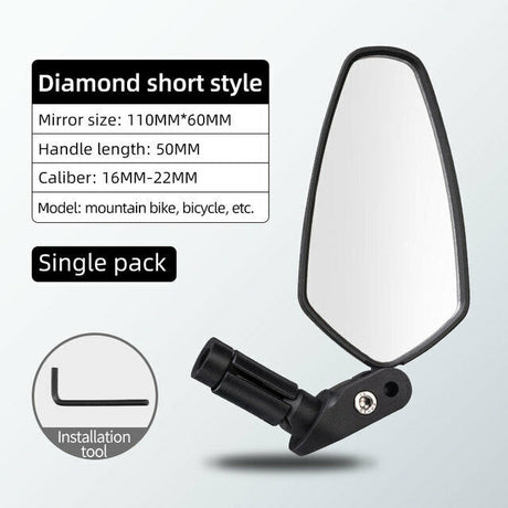 ROCKBROS Bicycle Bar End Mirror: Adjustable HD Cycling Rearview Safety Mirror
