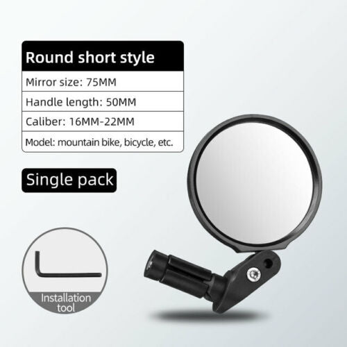 ROCKBROS Bicycle Bar End Mirror: Adjustable HD Cycling Rearview Safety Mirror