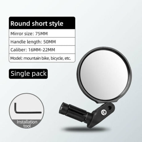 ROCKBROS Bicycle Bar End Mirror: Adjustable HD Cycling Rearview Safety Mirror