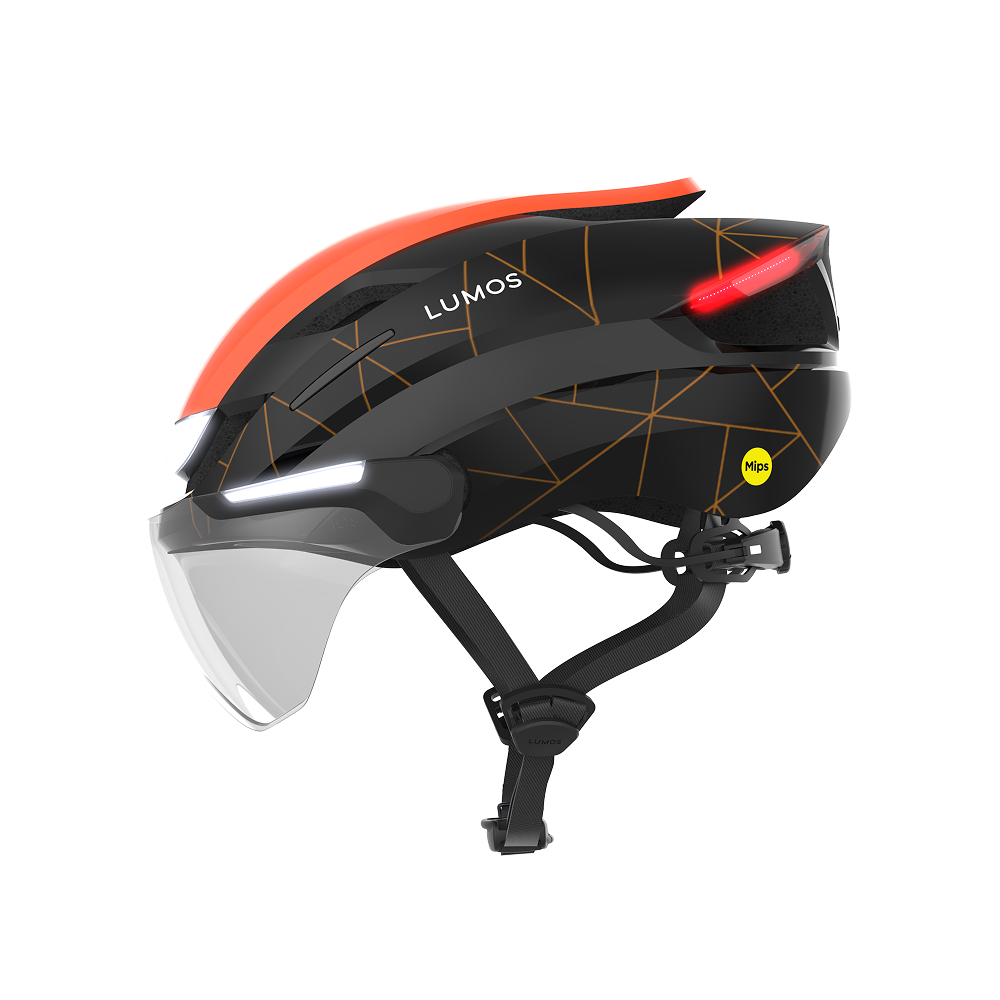Lumos Ultra E-Bike Helmet with Integrated Eye Shield and Smart Turn Signals