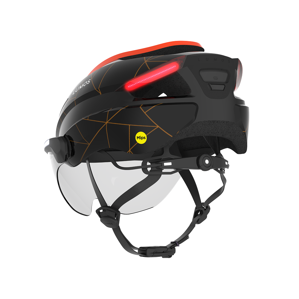 Lumos Ultra E-Bike Helmet with Integrated Eye Shield and Smart Turn Signals