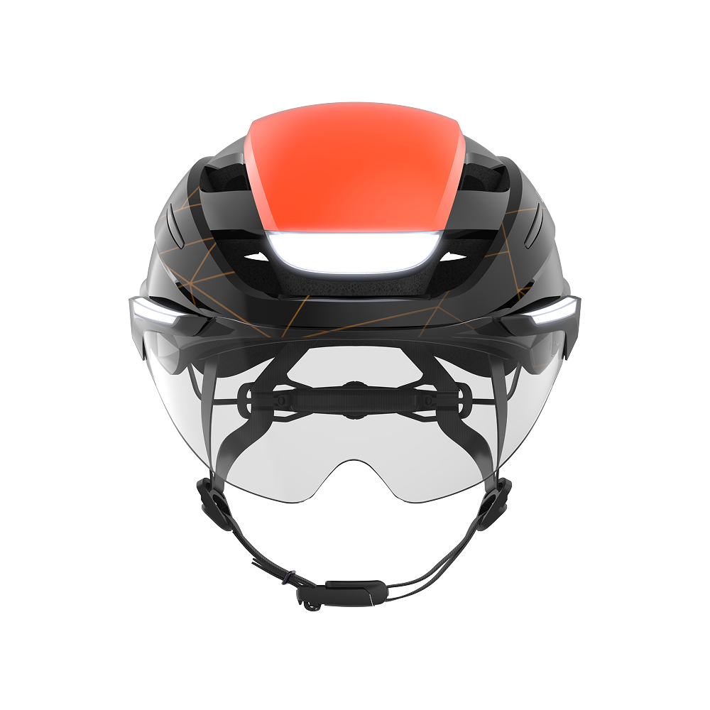 Lumos Ultra E-Bike Helmet with Integrated Eye Shield and Smart Turn Signals