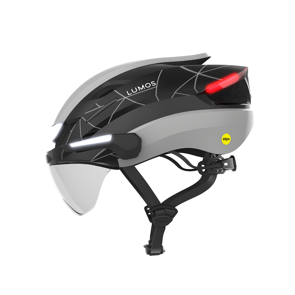 Lumos Ultra E-Bike Helmet with Integrated Eye Shield and Smart Turn Signals
