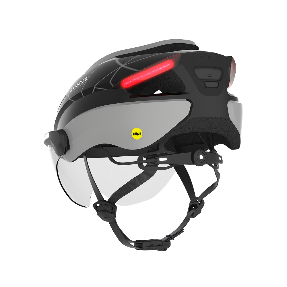 Lumos Ultra E-Bike Helmet with Integrated Eye Shield and Smart Turn Signals