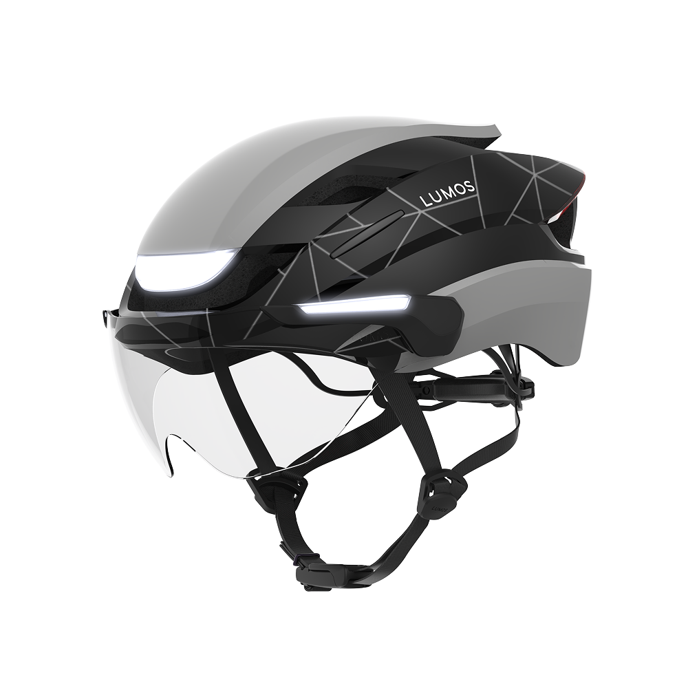 Lumos Ultra E-Bike Helmet with Integrated Eye Shield and Smart Turn Signals